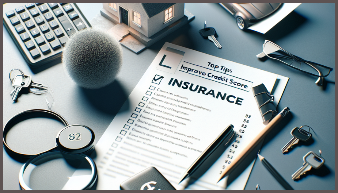 A checklist and calculator representing credit score improvement for insurance.