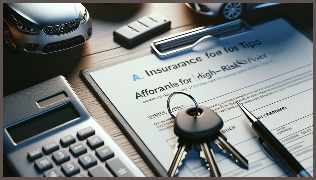 A symbol of insurance with car keys and a calculator.