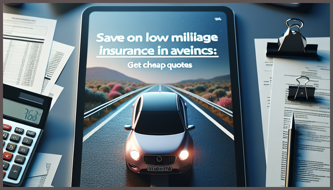 Illustration of low mileage insurance concepts with symbols of savings