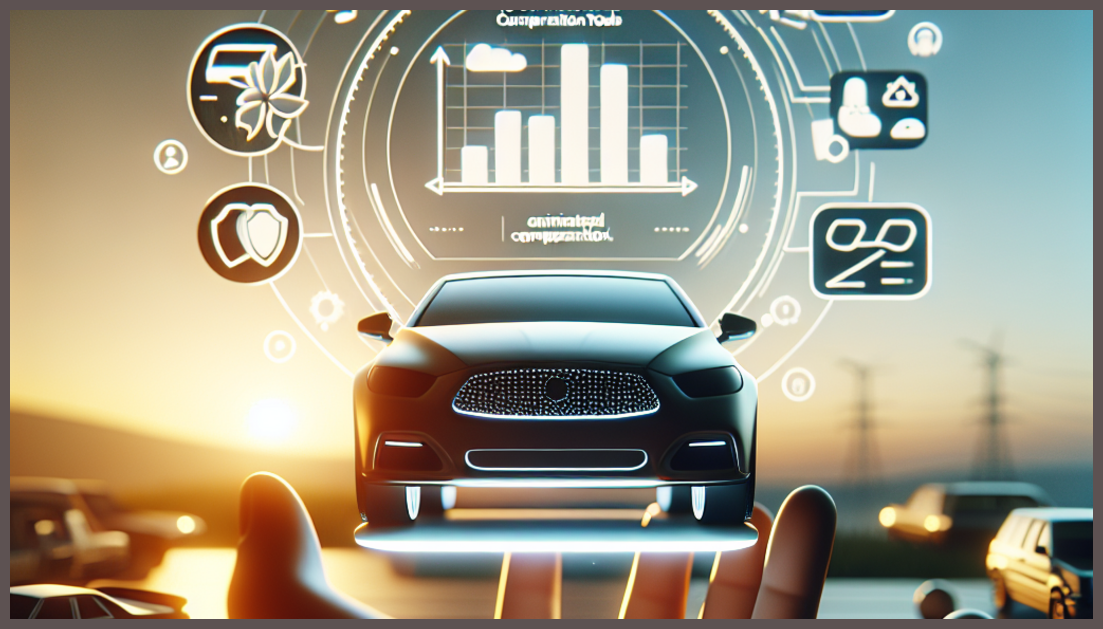 Illustration of car insurance tools with symbols representing trust and simplicity.