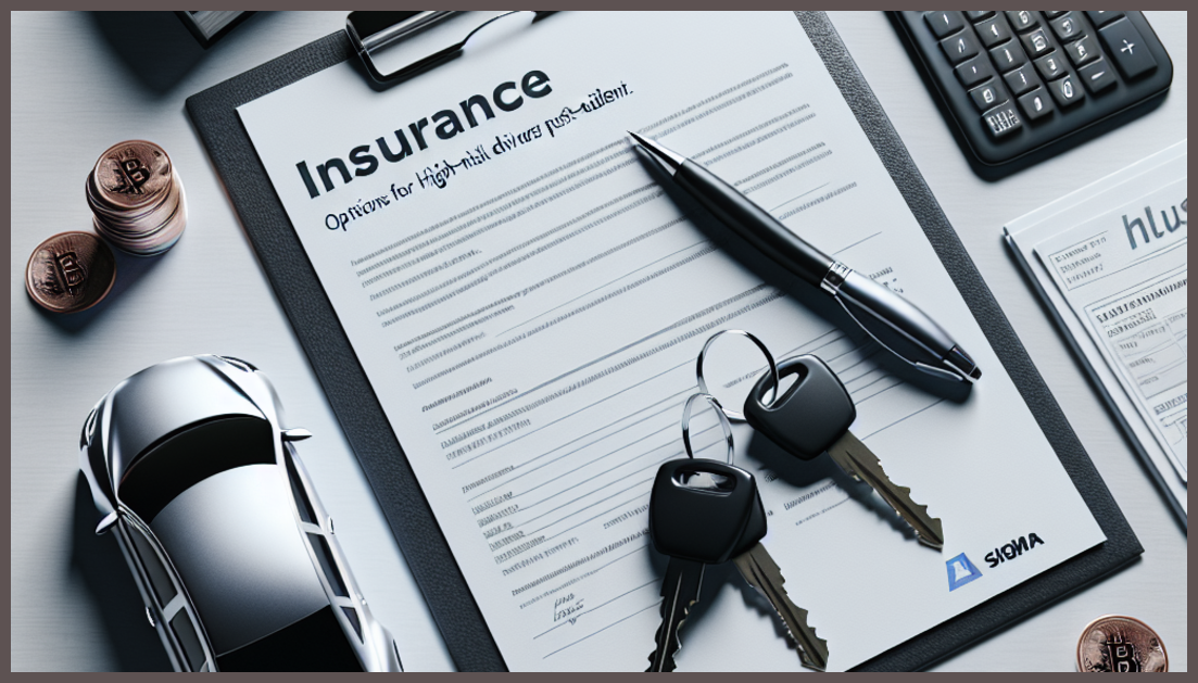 Photorealistic image of an insurance document and car keys.