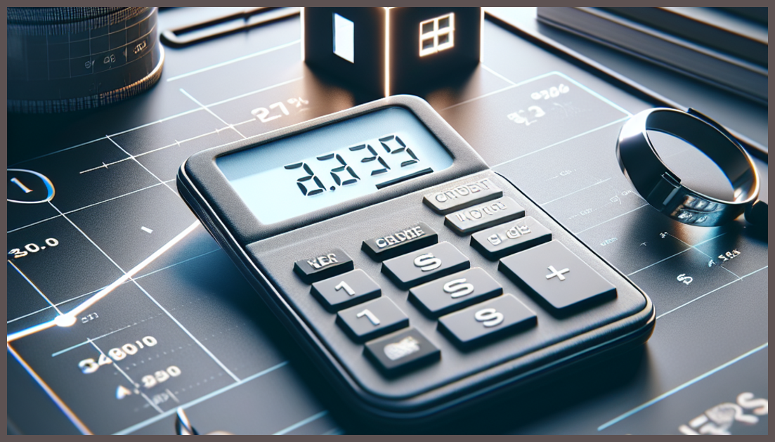 A calculator and home icon representing insurance evaluation.