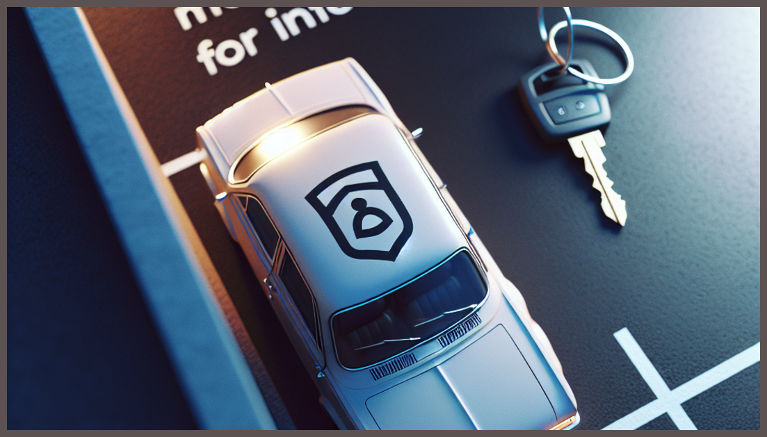 A car parked with an insurance symbol nearby, symbolizing cost savings.