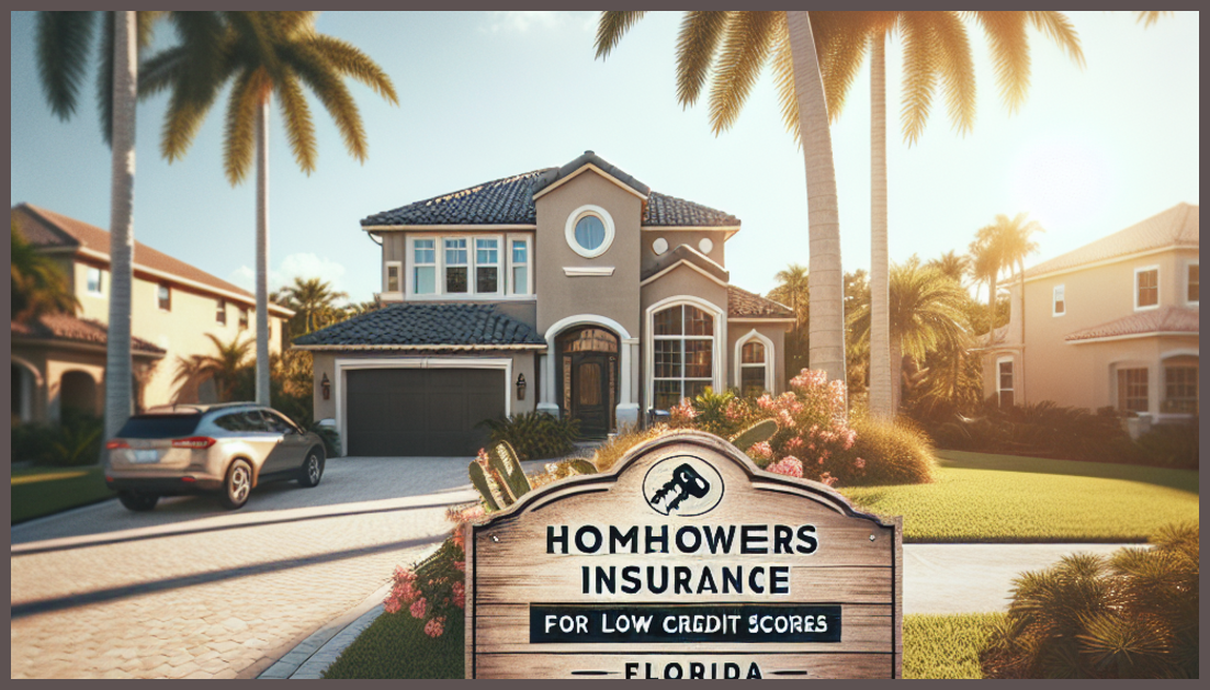 Trustworthy homeowners insurance concept with Florida elements